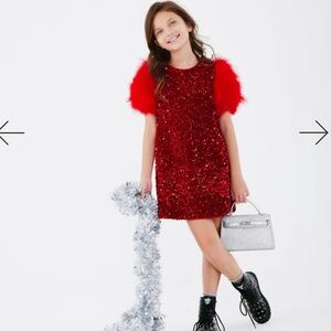 Lola + The Boys Vibrant Red Sequin Top